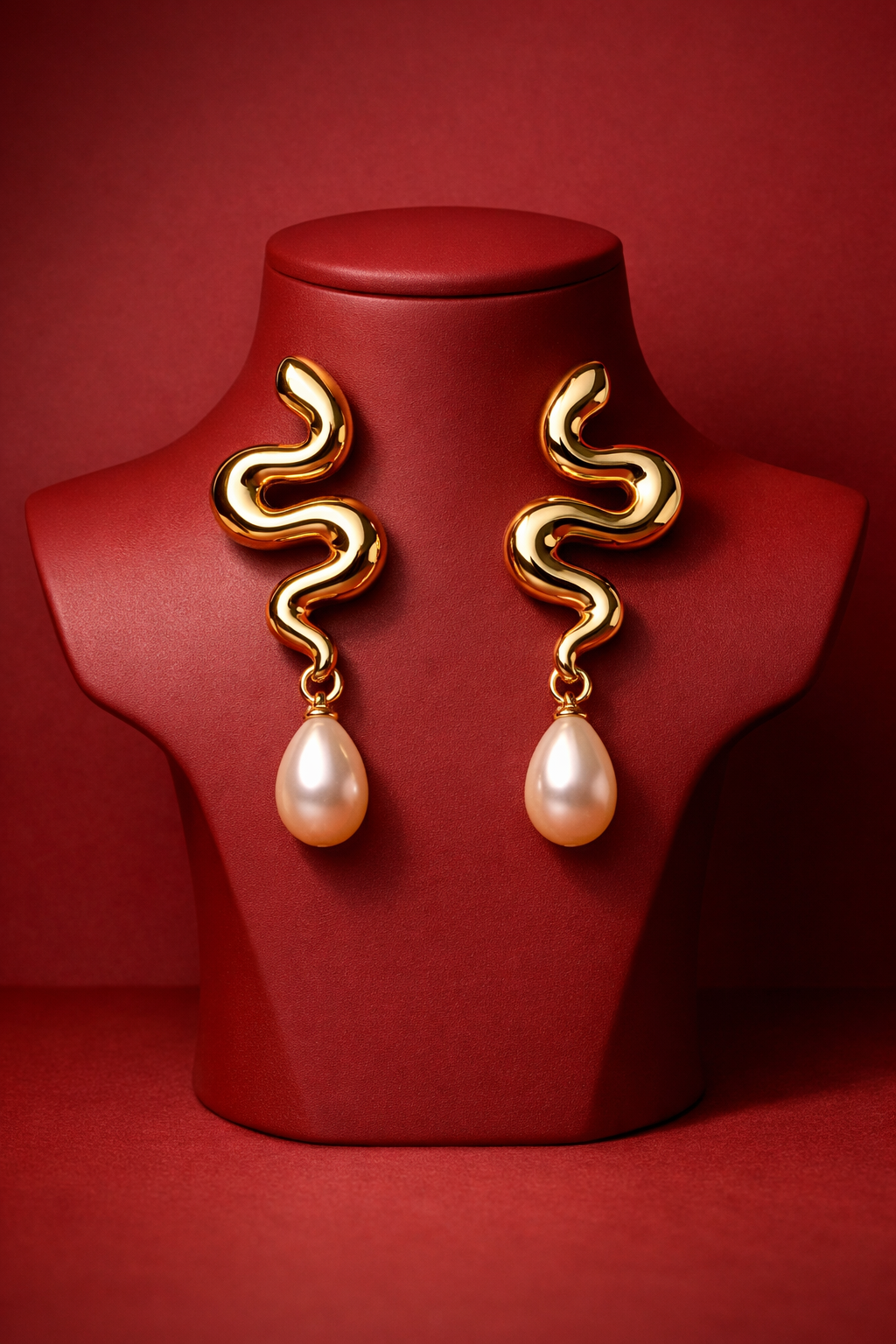 Gold jewellery styled on warm satin for a luxury heritage campaign