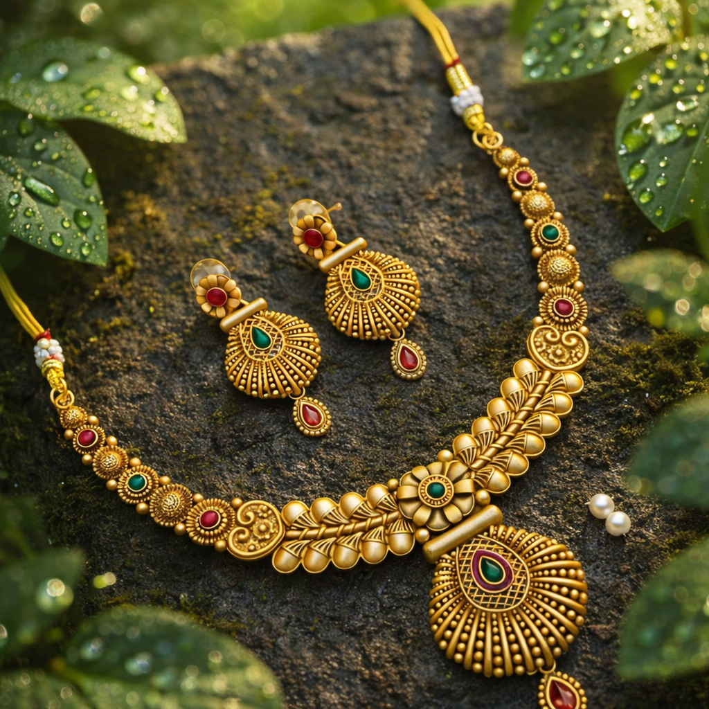 Ruby necklace ad-ready jewellery design