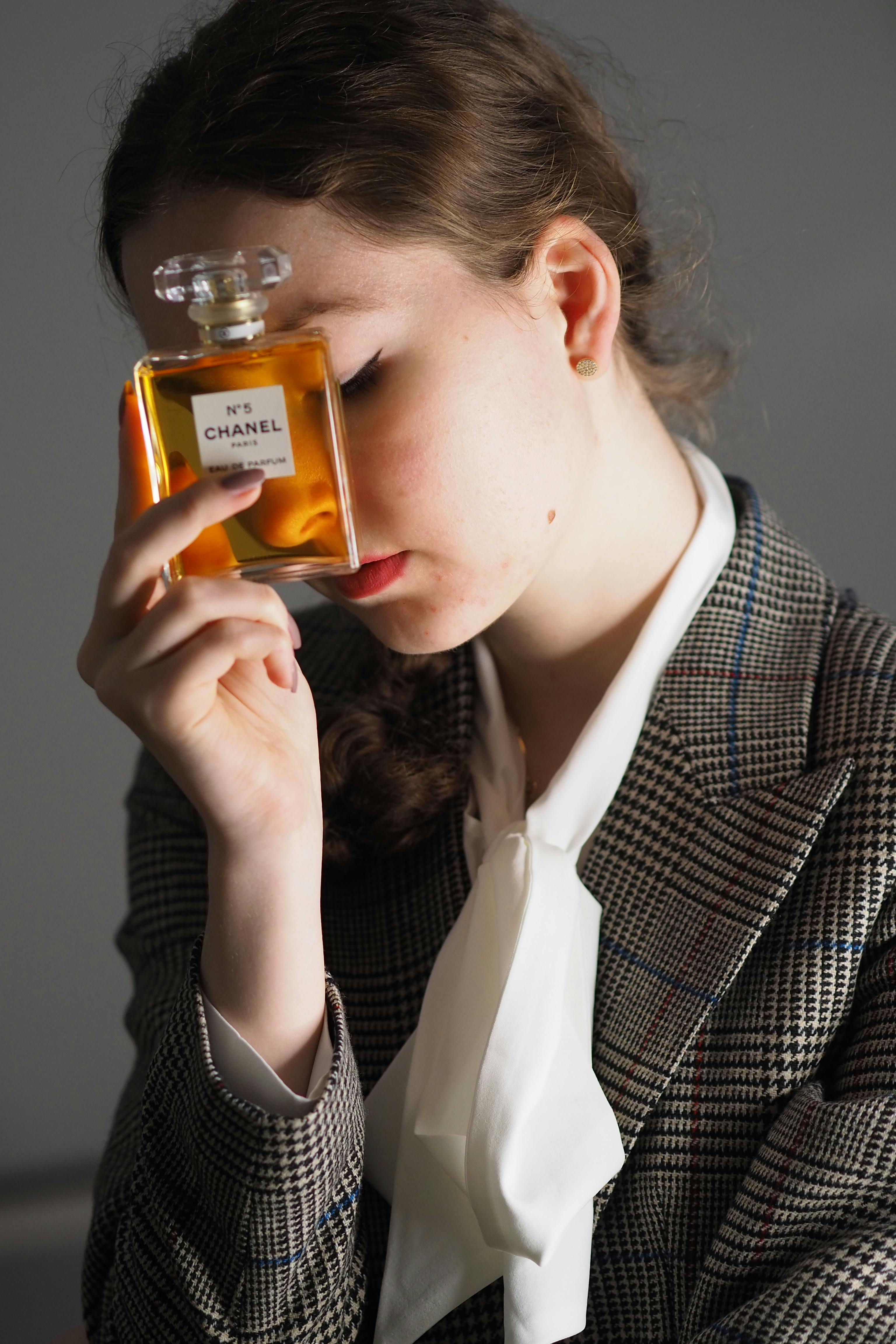 Luxury perfume bottle photographed in soft studio light